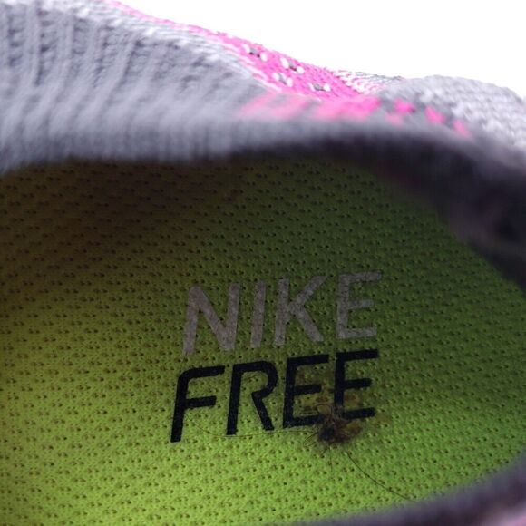 Nike Free Flyknit 5 Womens Size 6 Grey Pink Foil Running Shoes 615806 016 - Picture 12 of 13
